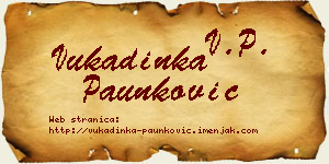 Vukadinka Paunković vizit kartica